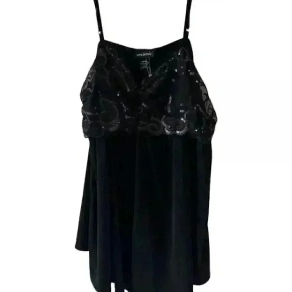 Lane Bryant Plus  Size Black Sequin Lace Trim Camisole Tank Top Size 18/20 - Picture 12 of 12